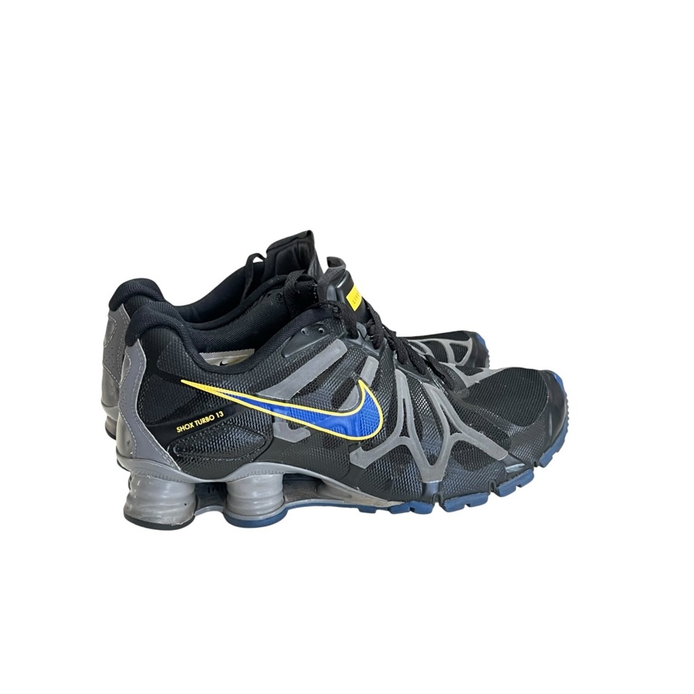 Nike Shox Turbo 13 Mens Black Blue Yellow Running Shoes - Size 8 - Picture 9 of 9